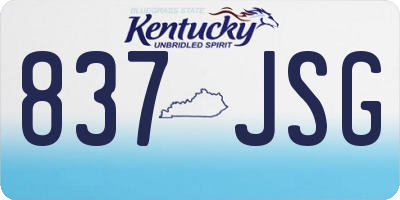 KY license plate 837JSG