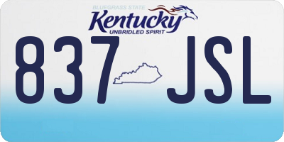 KY license plate 837JSL