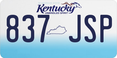 KY license plate 837JSP