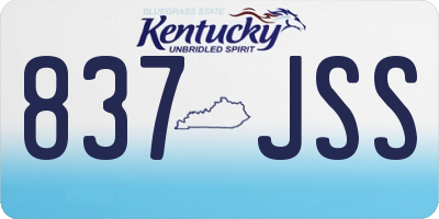 KY license plate 837JSS