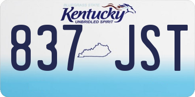 KY license plate 837JST