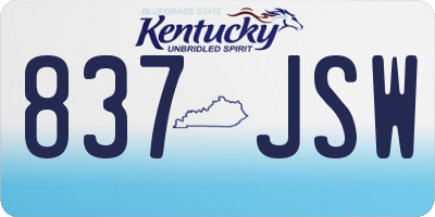 KY license plate 837JSW