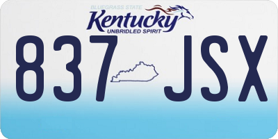 KY license plate 837JSX