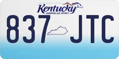 KY license plate 837JTC