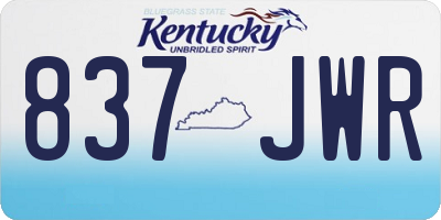 KY license plate 837JWR