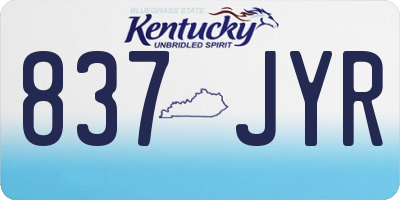 KY license plate 837JYR