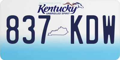 KY license plate 837KDW