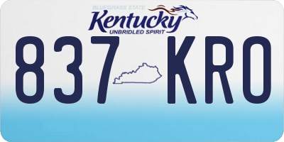 KY license plate 837KRO
