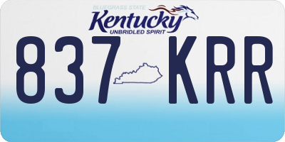 KY license plate 837KRR