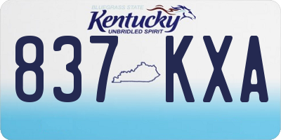 KY license plate 837KXA