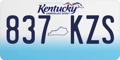 KY license plate 837KZS