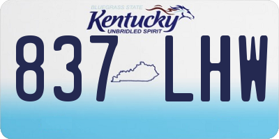 KY license plate 837LHW