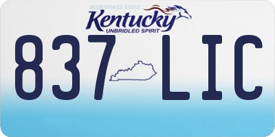 KY license plate 837LIC