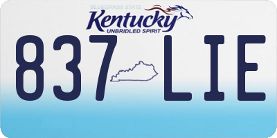 KY license plate 837LIE