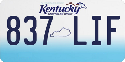 KY license plate 837LIF