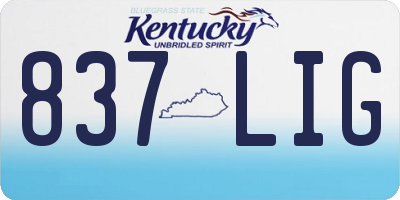 KY license plate 837LIG