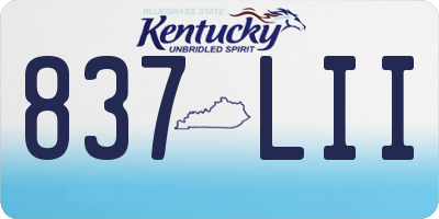 KY license plate 837LII