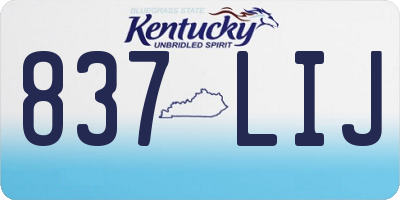 KY license plate 837LIJ