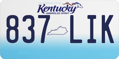 KY license plate 837LIK