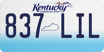 KY license plate 837LIL