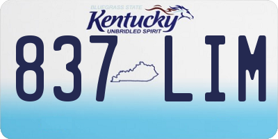 KY license plate 837LIM