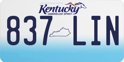KY license plate 837LIN