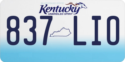 KY license plate 837LIO