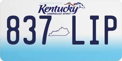 KY license plate 837LIP