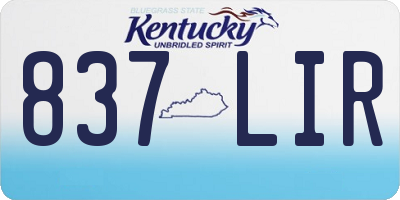 KY license plate 837LIR