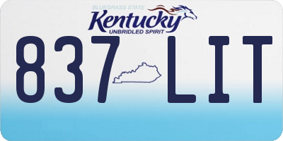 KY license plate 837LIT