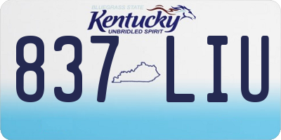 KY license plate 837LIU