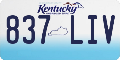 KY license plate 837LIV