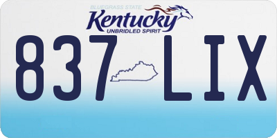 KY license plate 837LIX