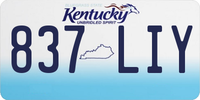 KY license plate 837LIY