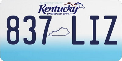 KY license plate 837LIZ