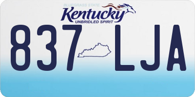 KY license plate 837LJA