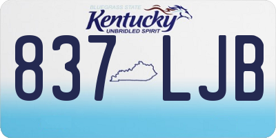 KY license plate 837LJB
