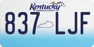 KY license plate 837LJF