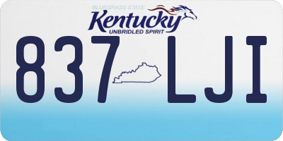 KY license plate 837LJI