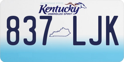 KY license plate 837LJK
