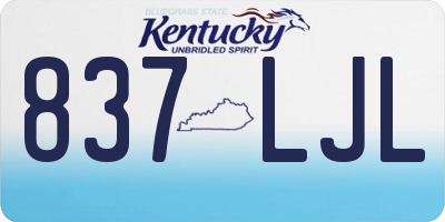 KY license plate 837LJL