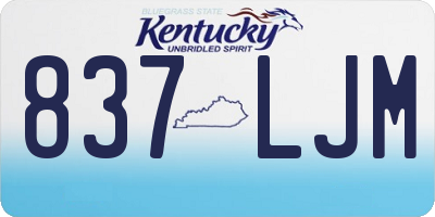 KY license plate 837LJM