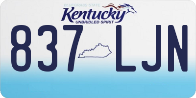 KY license plate 837LJN