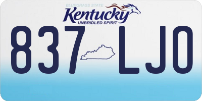 KY license plate 837LJO