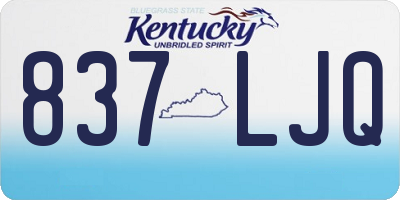 KY license plate 837LJQ