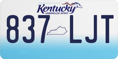 KY license plate 837LJT