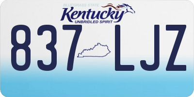 KY license plate 837LJZ