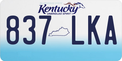 KY license plate 837LKA
