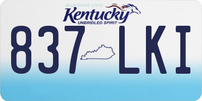KY license plate 837LKI