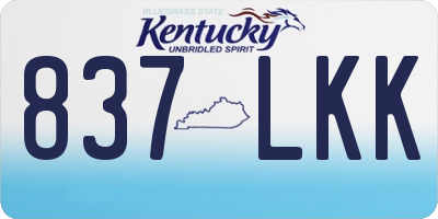 KY license plate 837LKK